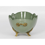Чаша зеленого цвета из фарфора с волнообразным краем Eden Garden porcelain and bronze варинант исполнения - 2 | Loft Concept в Кирове