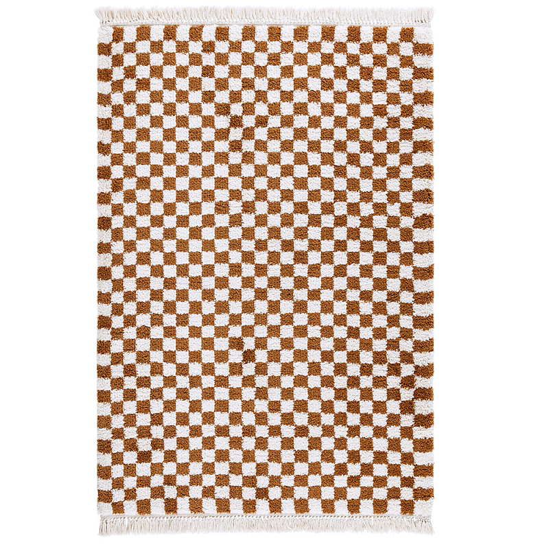 Ковер с шахматным принтом Chess Layout Коньяк Ковер с шахматным принтом Chess Layout Коньяк в Кирове | Loft Concept