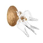 Бра с прозрачной стеклянной фигуркой птички Serip Voa варинант исполнения - 1 | Loft Concept в Кирове