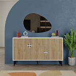 Комод с 3-мя дверцами и выдвижным ящиком цвета светлый дуб SPARK CONSOLE WHITE варинант исполнения - 1 | Loft Concept в Кирове