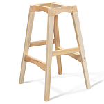 Барный стул со спинкой на 4-х деревянных ножках Оранжевый Велюр Ava Charm варинант исполнения - 4 | Loft Concept в Кирове