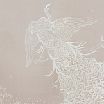 Обои ручная роспись в стиле Арт-деко Whistler Peacocks Special Colourway on Almost Mauve dyed silk варинант исполнения - 1 | Loft Concept в Кирове