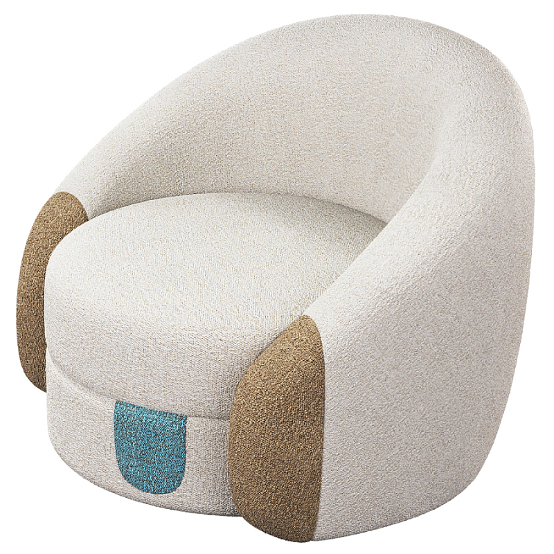 Дизайнерское Кресло Undina Молочный Песочный Голубой в Кирове | Loft Concept 