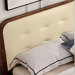 Кровать двуспальная с каркасом из дерева и мягким изголовьем Moon Walnut Bed варинант исполнения - 3 | Loft Concept в Кирове