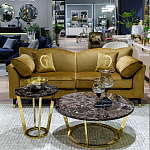 Стол журнальный коричневый на золотом основании Symphony of the Earth варинант исполнения - 3 | Loft Concept в Кирове