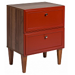 Тумба прикроватная красная из массива бука с 2-мя ящиками Wenge Light варинант исполнения - 1 | Loft Concept в Кирове