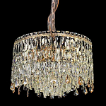 Люстра круглая с хрустальными подвесками на золотистом каркасе Roul Crystal Light варинант исполнения - 1 | Loft Concept в Кирове