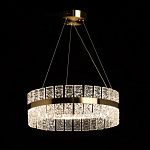 Люстра круглая золотого цвета с прозрачными рельефными стеклянными вставками Textured Glass Chandelier варинант исполнения - 3 | Loft Concept в Кирове