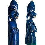 Комплект из 2-х деревянных статуэток Asmat Tall Statuettes Blue варинант исполнения - 3 | Loft Concept в Кирове