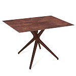 Стол обеденный с коричневой прямоугольной столешницей из керамики на четырех пластиковых ножках Brown Ceramics варинант исполнения - 1 | Loft Concept в Кирове