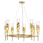 Люстра подвесная круглая с 8-ю цилиндрическими плафонами из стекла LIAISON варинант исполнения - 4 | Loft Concept в Кирове