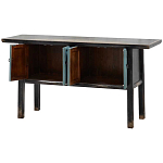 Деревянная консоль в китайском стиле с дверцами голубая Qin Console Table Blue варинант исполнения - 3 | Loft Concept в Кирове