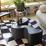 Дизайнерский журнальный стол чёрный изогнутой формы Alefy варинант исполнения - 1 | Loft Concept в Кирове