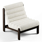 Кресло с деревянным каркасом и обивкой из белой ткани букле Medieval Furniture варинант исполнения - 1 | Loft Concept в Кирове