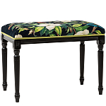 Банкетка из натурального бука черная с изображением птиц и цветов Blooming Birds2 варинант исполнения - 1 | Loft Concept в Кирове