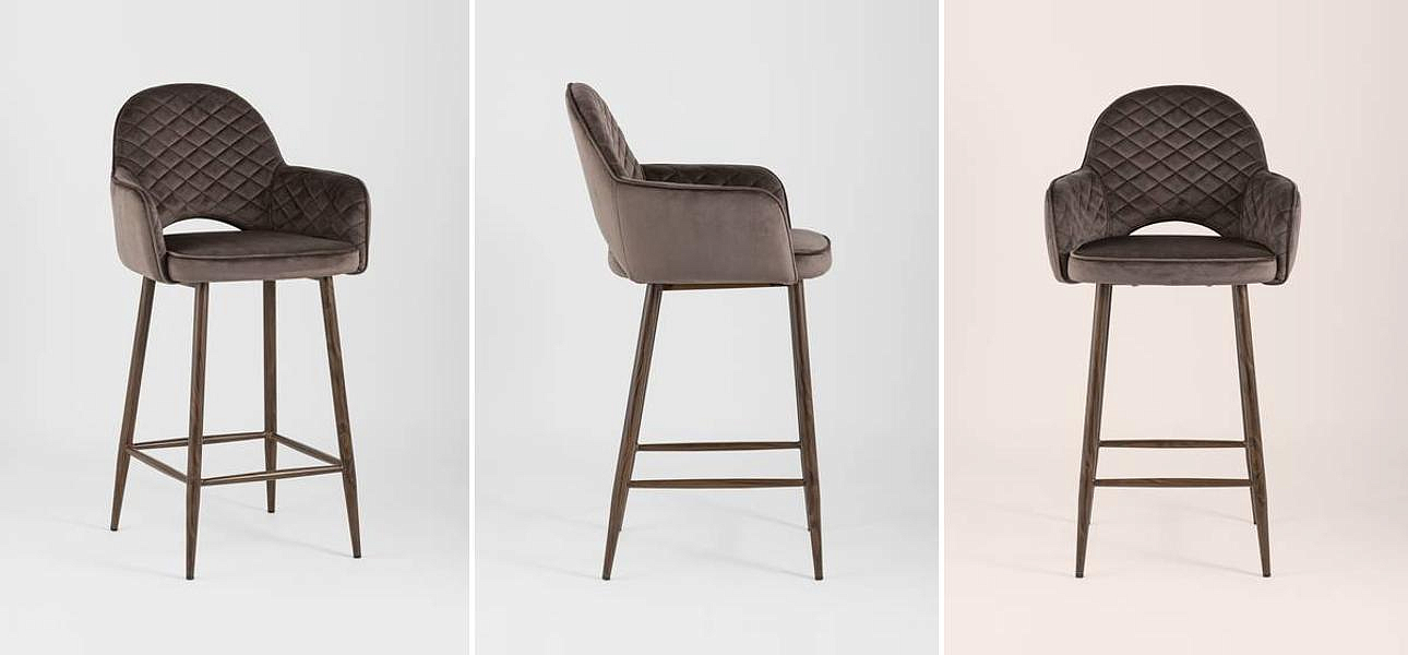 Барный Стул SHARRON Коричневый Велюр Барный Стул SHARRON Коричневый Велюр - Loft-Concept в Кирове