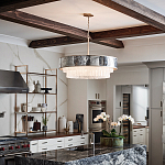 Люстра круглая с подвесками из текстурированного стекла молочного цвета Hinkley варинант исполнения - 8 | Loft Concept в Кирове