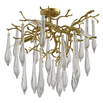 Люстра потолочная с прозрачными стеклянными подвесками в форме капель Droplet Chandelier варинант исполнения - 2 | Loft Concept в Кирове