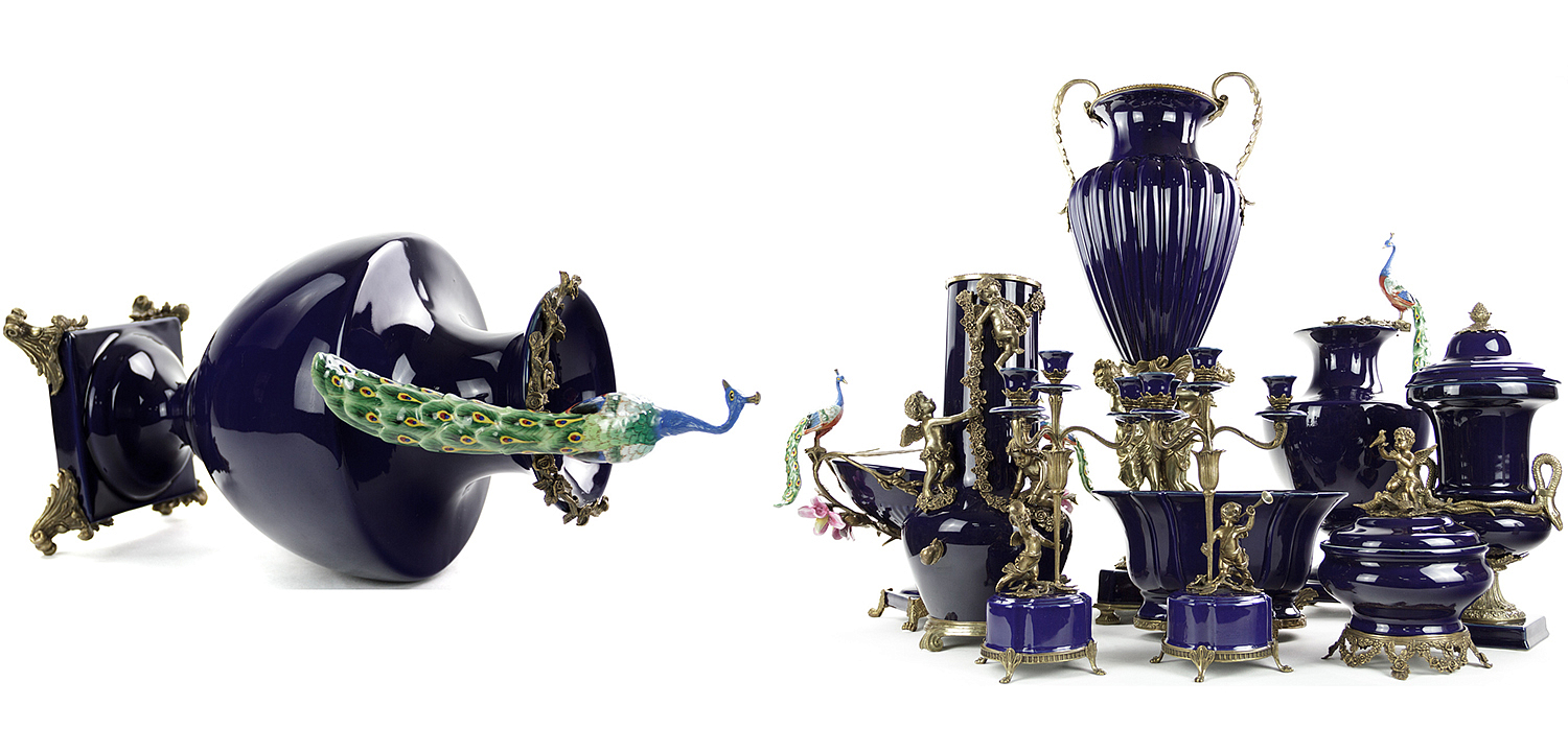 Ваза Selenia Blue Vase Peacock Ваза Selenia Blue Vase Peacock - Loft-Concept в Кирове