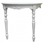 Консоль настенная полукруглая из массива бука с легкими потертостями White Provence варинант исполнения - 1 | Loft Concept в Кирове