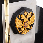 Настольный письменный набор из мрамора и змеевика с гербом России Marble Accessory варинант исполнения - 3 | Loft Concept в Кирове