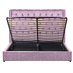 Кровать двуспальная фиолетовая с основанием из массива дерева с мягким изголовьем Velour Beds варинант исполнения - 3 | Loft Concept в Кирове