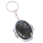 Зеркало брелок карманное двухстороннее из натурального камня Серафинит Stone Mirrors варинант исполнения - 1 | Loft Concept в Кирове