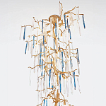 Люстра с голубыми и прозрачными подвесками в форме капель Blue Drop Chandelier варинант исполнения - 1 | Loft Concept в Кирове