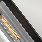 Настенный фонарь в индустриальном стиле с вытянутым цилиндрическим плафоном из прозрачного стекла и черным корпусом Hinkley варинант исполнения - 3 | Loft Concept в Кирове