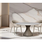 Стол обеденный круглый мраморный на бежевом основании Valedmir варинант исполнения - 5 | Loft Concept в Кирове