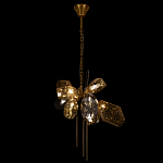 Люстра подвесная со стеклянными плафонами из дымчатого и золотистого с тремя вертикальными подвесками Gilded Mirage  варинант исполнения - 3 | Loft Concept в Кирове