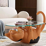 Дизайнерский журнальный стол с основанием в виде кота Bivan варинант исполнения - 1 | Loft Concept в Кирове