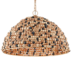 Подвесной светильник в форме купола из деревянных бусин Wooden Beads варинант исполнения - 1 | Loft Concept в Кирове