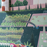 Обои ручная роспись Mahal Garden Original colourway on blue painted Xuan paper варинант исполнения - 4 | Loft Concept в Кирове