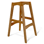 Барный стул со спинкой и подлокотниками на 4-х деревянных ножках Кремовый Велюр Ava Charm варинант исполнения - 5 | Loft Concept в Кирове