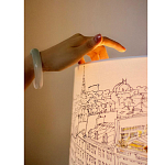 Настольная лампа с принтом на белом тканевом абажуре Roof Garden Lamp варинант исполнения - 1 | Loft Concept в Кирове