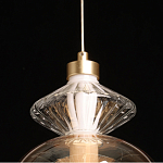 Подвесной светильник с вертикальной композицией из прозрачных и янтарных стеклянных шаров и ромбов Gabriel Scott Luna варинант исполнения - 19 | Loft Concept в Кирове