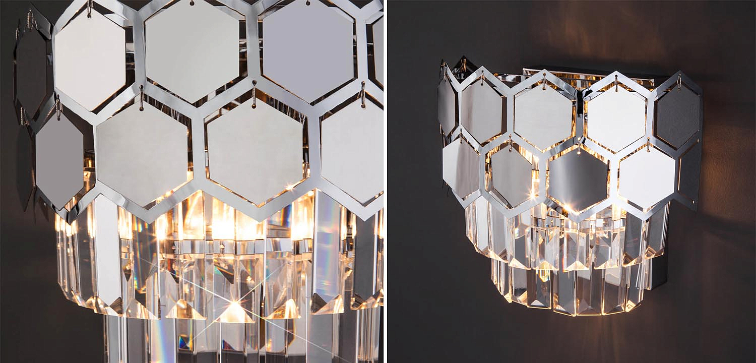 Бра Hanging Hexagon Moira Sconce chrome Бра Hanging Hexagon Moira Sconce chrome - Loft-Concept в Кирове