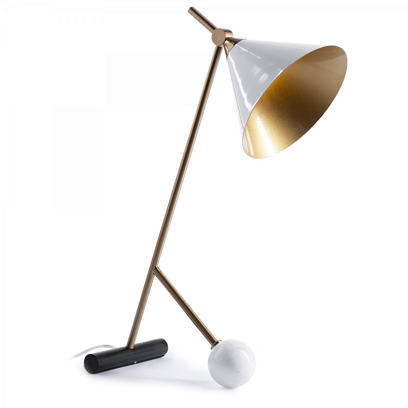 Настольная лампа Kelly Wearstler CLEO TABLE LAMP Белый Золотой Настольная лампа Kelly Wearstler CLEO TABLE LAMP Белый Золотой в Кирове | Loft Concept