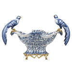 Фарфоровая чаша с птицами Blue and White варинант исполнения - 1 | Loft Concept в Кирове