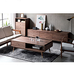 Кофейный стол из дерева с ящиком и нишей для хранения Coffee Walnut Table варинант исполнения - 2 | Loft Concept в Кирове