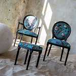 Полукресло из массива бука бирюзовое с изображением птиц и цветов Turquoise Chinoiserie Garden Chair варинант исполнения - 7 | Loft Concept в Кирове