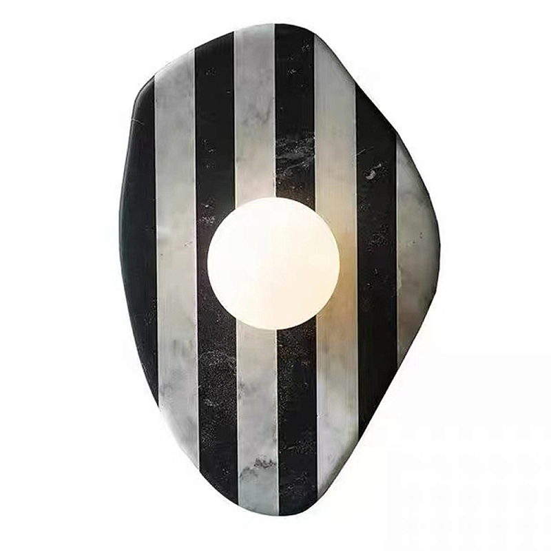 Бра полосатое из мрамора Shaw Marble Lighting Черно-белый Прозрачный Красный Бра полосатое из мрамора Shaw Marble Lighting Черно-белый Прозрачный Красный в Кирове | Loft Concept