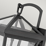 Настенный фонарь черного цвета с прозрачным стеклянным плафоном трапециевидной формы Hinkley варинант исполнения - 8 | Loft Concept в Кирове