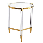 Золотой приставной столик с круглой стеклянной столешницей Weightless Table варинант исполнения - 3 | Loft Concept в Кирове