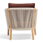 Дизайнерское уличное кресло из массива дерева с веревочной спинкой BOBOLI Armchair варинант исполнения - 5 | Loft Concept в Кирове