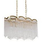 Люстра прямоугольная на цепях с прозрачными трубками и волнистым краем Nembus варинант исполнения - 1 | Loft Concept в Кирове