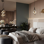 Подвесной светильник с черным основанием и золотистым декором Bruno варинант исполнения - 5 | Loft Concept в Кирове