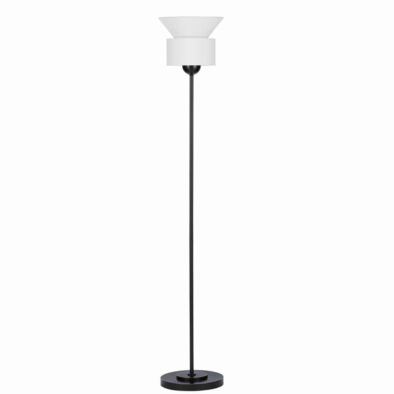 Торшер с абажуром конической и цилиндрической формы Complex Lampshade Темная бронза Белый Торшер с абажуром конической и цилиндрической формы Complex Lampshade Темная бронза Белый в Кирове | Loft Concept