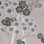 Обои ручная роспись Anemones in Light Dusk colourway on Lilac Hint slub silk варинант исполнения - 1 | Loft Concept в Кирове